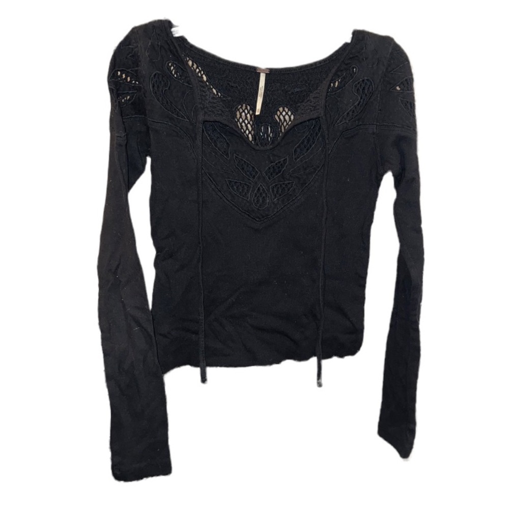 Free People Lace Detail Top